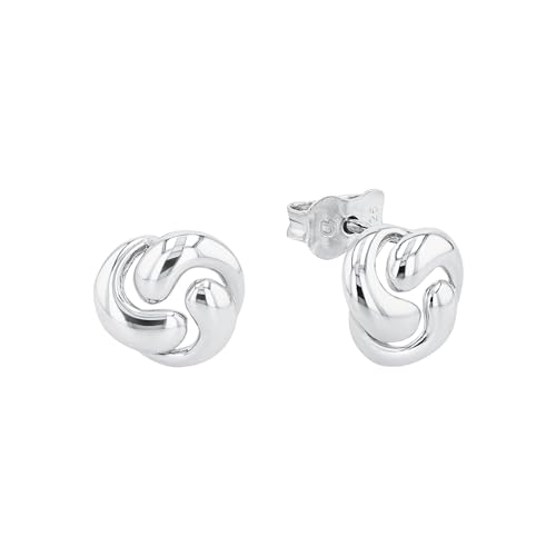 Amor Ohrstecker 925 Sterling Silber Damen Ohrschmuck, 0,8 cm, Silber, Knoten, Kommt in Schmuck Geschenk Box, 9980642 von Amor