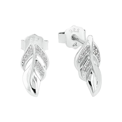 Amor Ohrstecker 925 Sterling Silber Damen Ohrschmuck, mit Zirkonia synth., 1,2 cm, Silber, Blatt, Kommt in Schmuck Geschenk Box, 2022505 Amor Ohrstecker 925 Sterling Silber Damen Ohrschmuck, mit Zirkonia synth., 1,2 cm, Silber, Blatt, Kommt in Schmuck Geschenk Box, 2022505 von Amor
