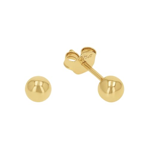 Amor Ohrstecker Unisex Damen Herren Ohrschmuck, 0,4 cm, Gold, Kommt in Schmuck Geschenk Box, 2013849 von Amor