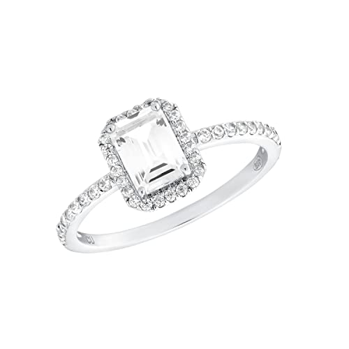 Amor Ring 925 Sterling Silber Damen Ringe, mit Zirkonia synth., Silber, Kommt in Schmuck Geschenk Box, 2035584 von Amor