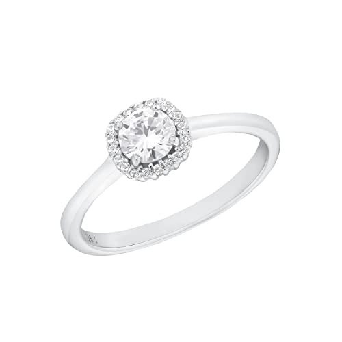 Amor Ring 925 Sterling Silber Damen Ringe, mit Zirkonia synth., Silber, Kommt in Schmuck Geschenk Box, 2035651 von Amor