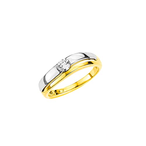 Amor Ring Damen Ringe, mit Zirkonia synth., Bicolor, Kommt in Schmuck Geschenk Box, 9828159 von Amor