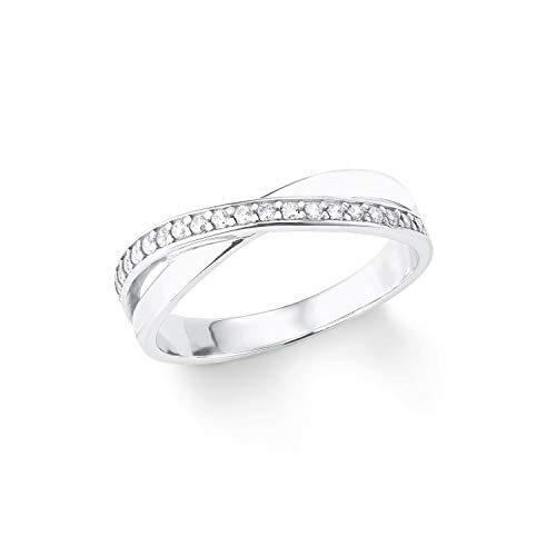 Amor Ring 925 Sterling Silber Damen Ringe, mit Zirkonia synth., Silber, Kommt in Schmuck Geschenk Box, 2035549 von Amor