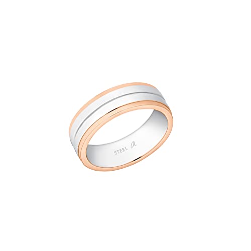 Amor Ring Edelstahl Unisex Damen Herren Ringe, mit Zirkonia synth., Bicolor, Kommt in Schmuck Geschenk Box, 9148066 von Amor