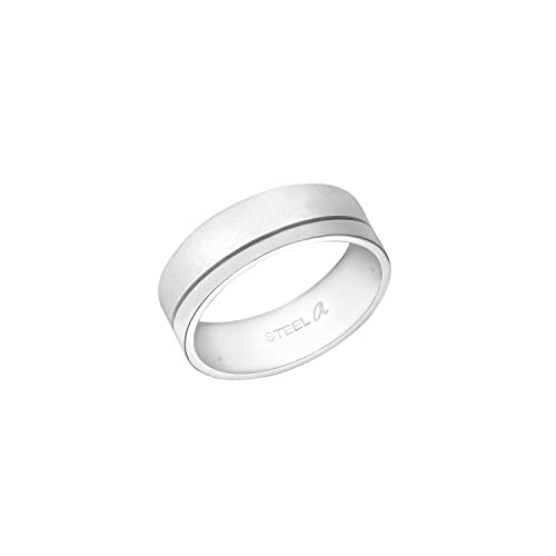 Amor Ring Edelstahl Unisex Damen Herren Ringe, Silber, Kommt in Schmuck Geschenk Box, 9839018 von Amor