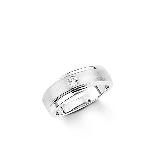 Amor Ring 925 Sterling Silber Damen Ringe, mit Zirkonia synth., Silber, Kommt in Schmuck Geschenk Box, 9852178 von Amor