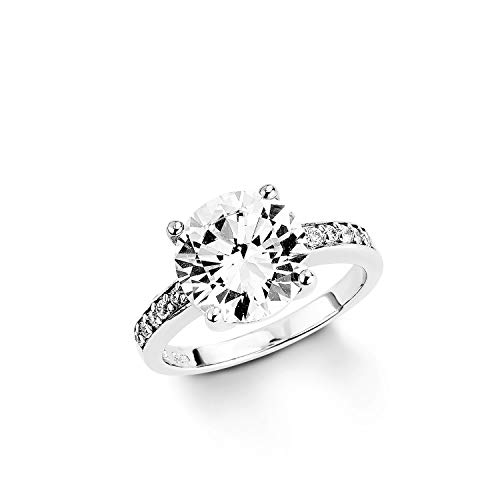 Amor Ring 925 Sterling Silber Damen Ringe, mit Zirkonia synth., Silber, Kommt in Schmuck Geschenk Box, 9909148 von Amor