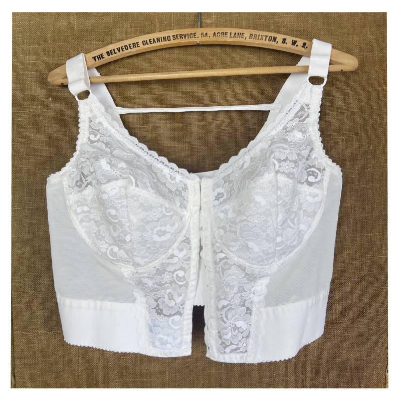 60Er Jahre Vintage Weißer Retro - Bh Lady Mary Of Sweden. Retro Für Übergrößen Mit Vorderverschluss. in Übergröße. 46C - 105C von amoriabridle