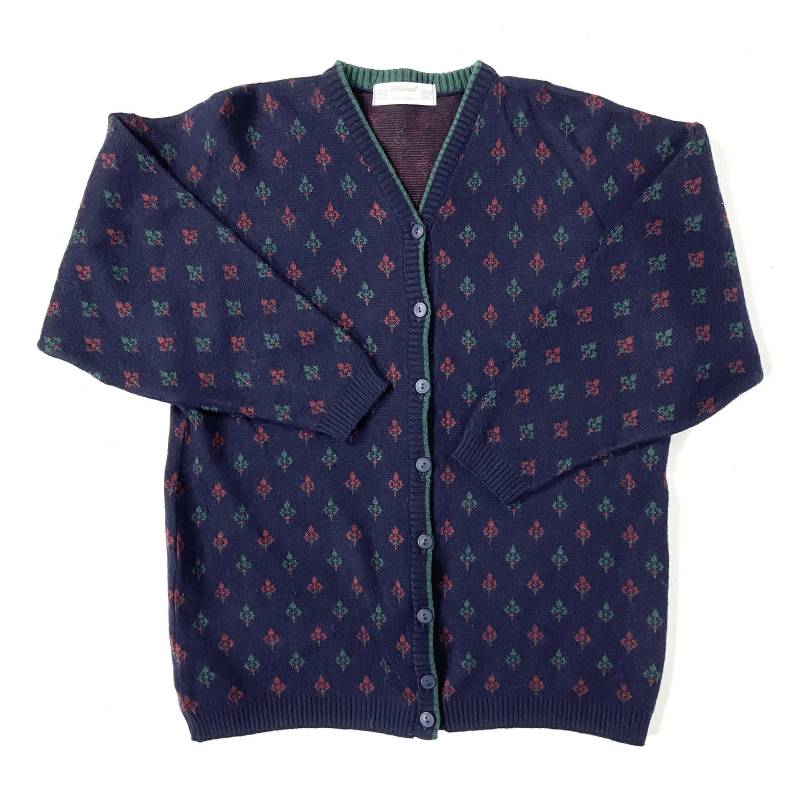 90S Vintage Strickjacke in Marineblau. Folklore Blau Strickjacke Von St.michael. Weihnachtlicher Festlicher Pullover. Retro Locker Sitzende von amoriabridle
