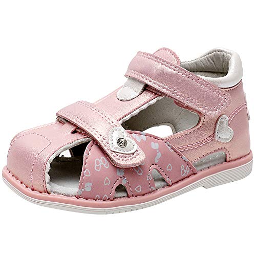 amropi Baby Mädchen Geschlossen Zehe Weiche Sohle Sandalen Riemchen Wander Schuhe (Rosa,21 EU) von amropi