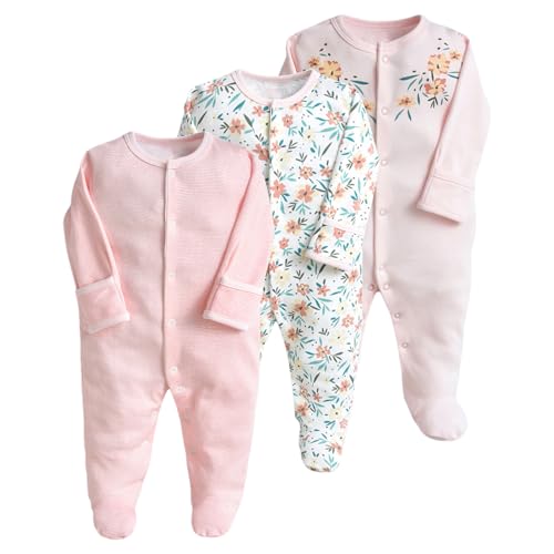 amropi Baby Mädchen Schlafstrampler 3er Pack Jungen Pyjamas Baumwolle Overalls Strampler 6-9 Monate,Stil13 von amropi