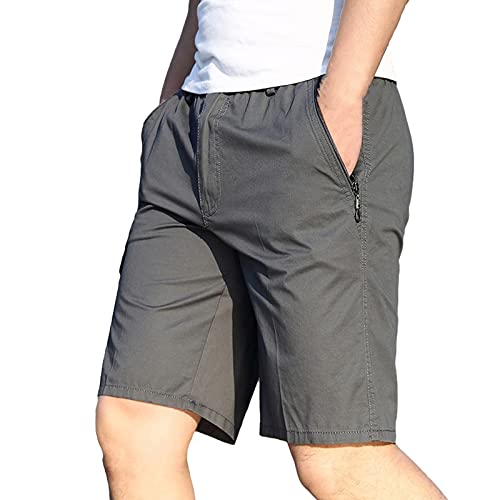 amropi Herren Cargoshorts Baumwolle Chino Shorts Bermuda Kurze Hose mit Taschen Grau,XXL von amropi