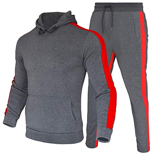 amropi Herren Trainingsanzug Jogginganzug Männer Kapuzenpullover und Jogginghose Sportanzug (Grau,3XL) von amropi