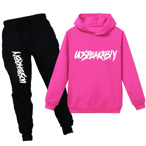 amropi Jungen Hoodie Trainingsanzug Sweatshirt Top und Jogging Hose Kleidungsset Rot Rosa-2, 4-5 Jahre amropi Jungen Hoodie Trainingsanzug Sweatshirt Top und Jogging Hose Kleidungsset Rot Rosa-2, 4-5 Jahre von amropi