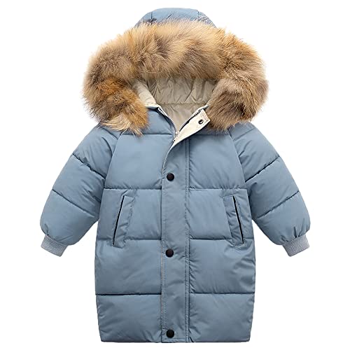 amropi Jungen Mantel Mädchen Jacke mit Kapuze Winterjacke WinterJungen Manteljacke Blau,3-4 Jahre von amropi