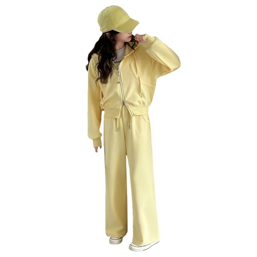 amropi Mädchen Trainingsanzug Kapuzenjacke und Hose Jogginganzug Bekleidungsset Gelb P,7-8 Jahre amropi Mädchen Trainingsanzug Kapuzenjacke und Hose Jogginganzug Bekleidungsset Gelb P,7-8 Jahre von amropi