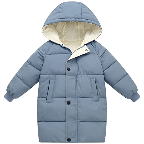 amropi Mantel Kinder Mädchen Jacke mit Kapuze Winterjacke Wintermantel Kinderjacke Blau,5-6 Jahre von amropi