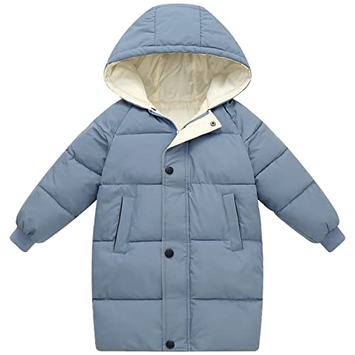 amropi Mantel Kinder Mädchen Jacke mit Kapuze Winterjacke Wintermantel Kinderjacke Blau,8-9 Jahre von amropi