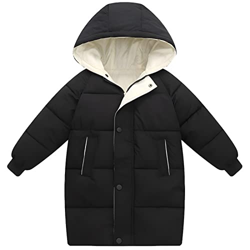 amropi Mantel Kinder Mädchen Jacke mit Kapuze Winterjacke Wintermantel Kinderjacke Schwarz,9-10 Jahre von amropi