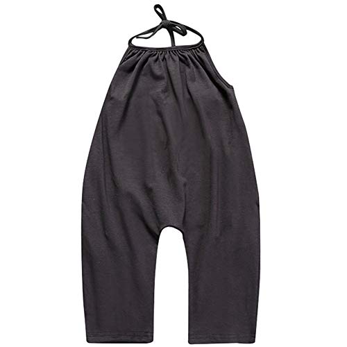 amropi Sommer Strampler Baby Mädchen Body Romper Neckholder Einteiler Hose Jumpsuit Grau,5-6 Jahre von amropi