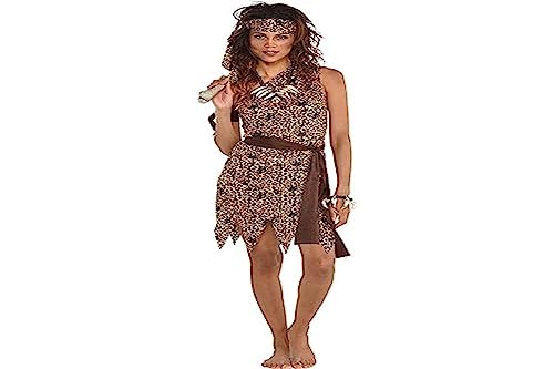 Amscan Damen Adult Cavewoman Costume Set, 14-16 Years-4 Pcs. Erwachsenenkostüme, Braun von amscan