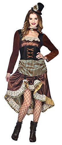 amscan Damen Noble Steampunk Woman Size 10-12 Kostm-Set, Braun, 36-38 (2er Pack) von amscan