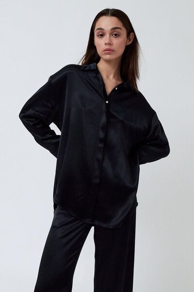 amt.studio "Halt Shirt" edle Tencel Bluse oversized mit versteckter Knopfleiste von amt.studio