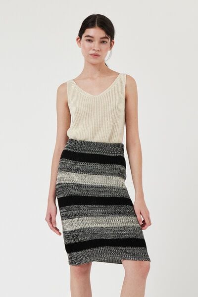 amt.studio "Sombra Skirt" Strickrock aus Tencel in gestreift von amt.studio