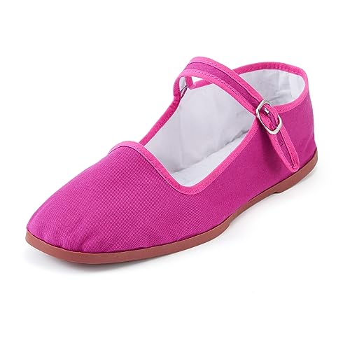 amtax Klassische Damen-Puppenschuhe, lässige China-Puppenschuhe, Baumwolle, Mary Janes, chinesische Tai-Chi-Schuhe, hot pink, 40.5 EU von amtax