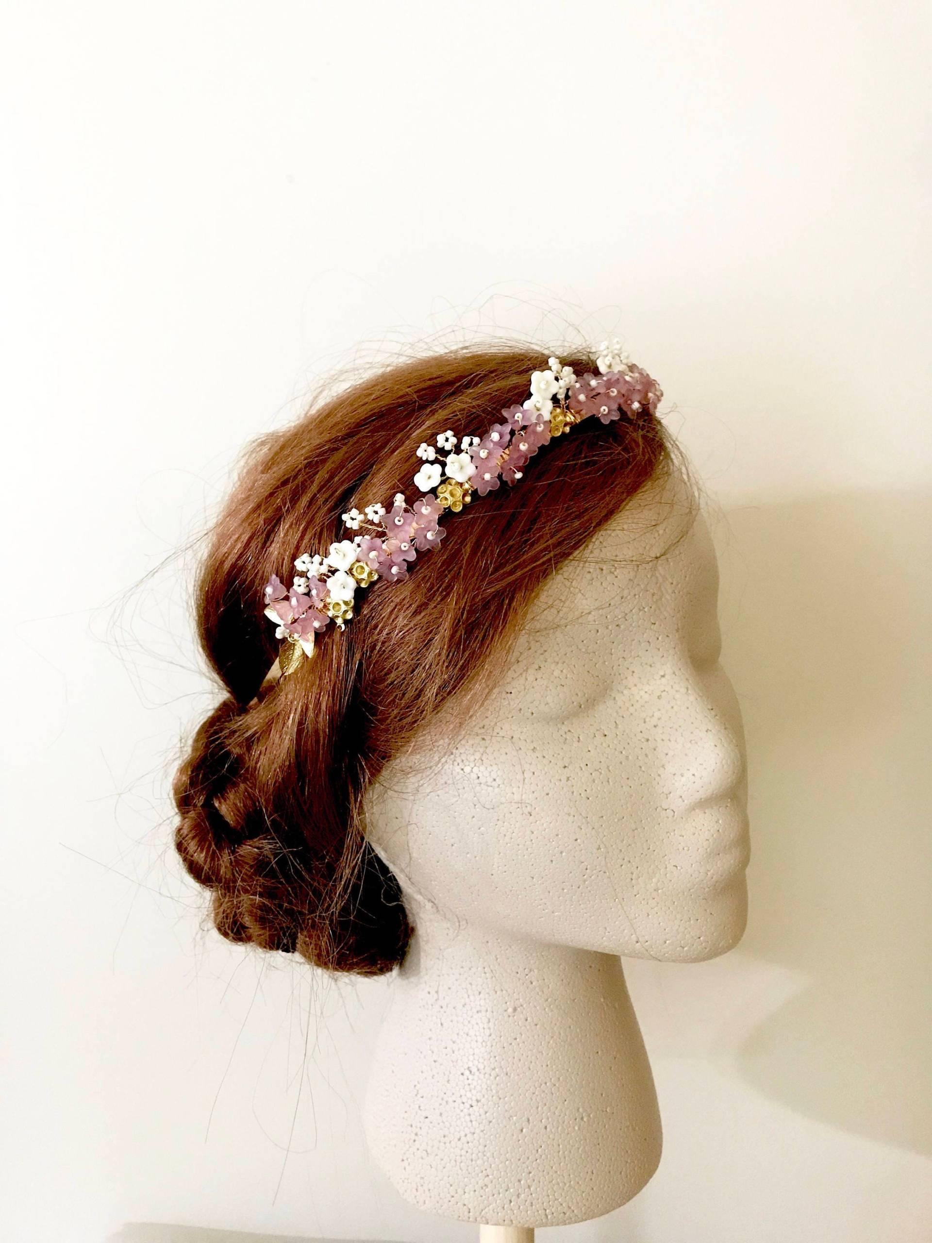 Flieder Blumen Haarband | Braut Geburtstag Frühlingshochzeit Sommerliche Hochzeit Brautparty - H02 Flieder Blumen Haarband | Braut Geburtstag Frühlingshochzeit Sommerliche Hochzeit Brautparty - H02 von amuandpri