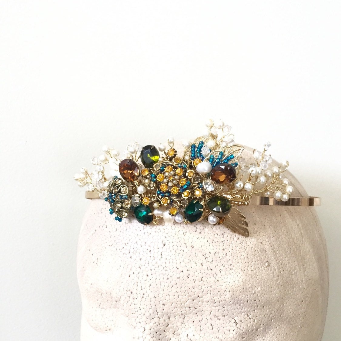 Pfau Blau Grün Gold Stirnband, Hochzeit, Braut Haarband, Boho Style, Party, Tanz, Verlobung H 05 Pfau Blau Grün Gold Stirnband, Hochzeit, Braut Haarband, Boho Style, Party, Tanz, Verlobung H 05 von amuandpri