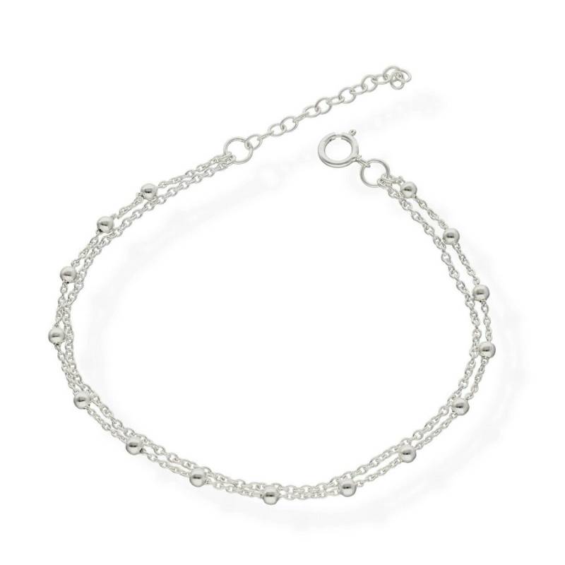 Armband Damen 925 Silber - Zweireihig Silberperlen Vitalisman von amulettshop