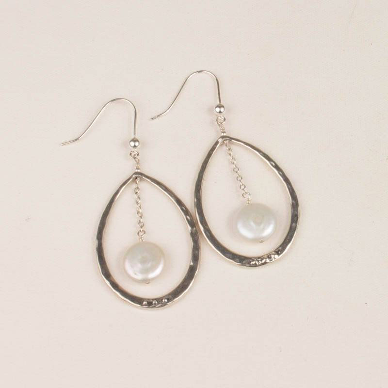 sterling Silber Und Münze Perle Ohrringe sterling Silber Und Münze Perle Ohrringe von amybmasor