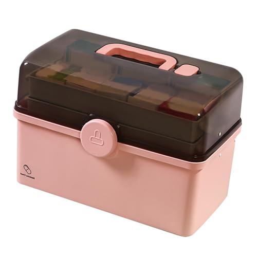 Notfall-Set, Erste-Hilfe-Kasten für die Familie, transparenter Medikamentenbehälter, sichere Medikamentenaufbewahrung, Pillendose für tragbare medizinische Organisatoren von amyko