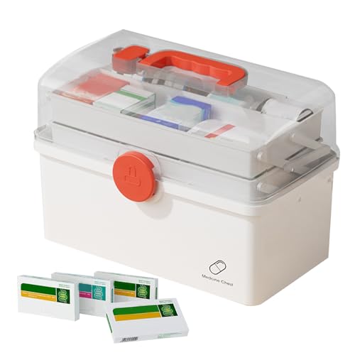 Notfall-Set, Erste-Hilfe-Kasten für die Familie, transparenter Medikamentenbehälter, sichere Medikamentenaufbewahrung, Pillendose für tragbare medizinische Organisatoren von amyko