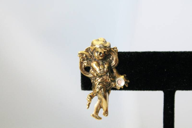 Vintage Goldener Engel Mit Strass/Crystal Pin Brosche Vintage Goldener Engel Mit Strass/Crystal Pin Brosche von amyrigs