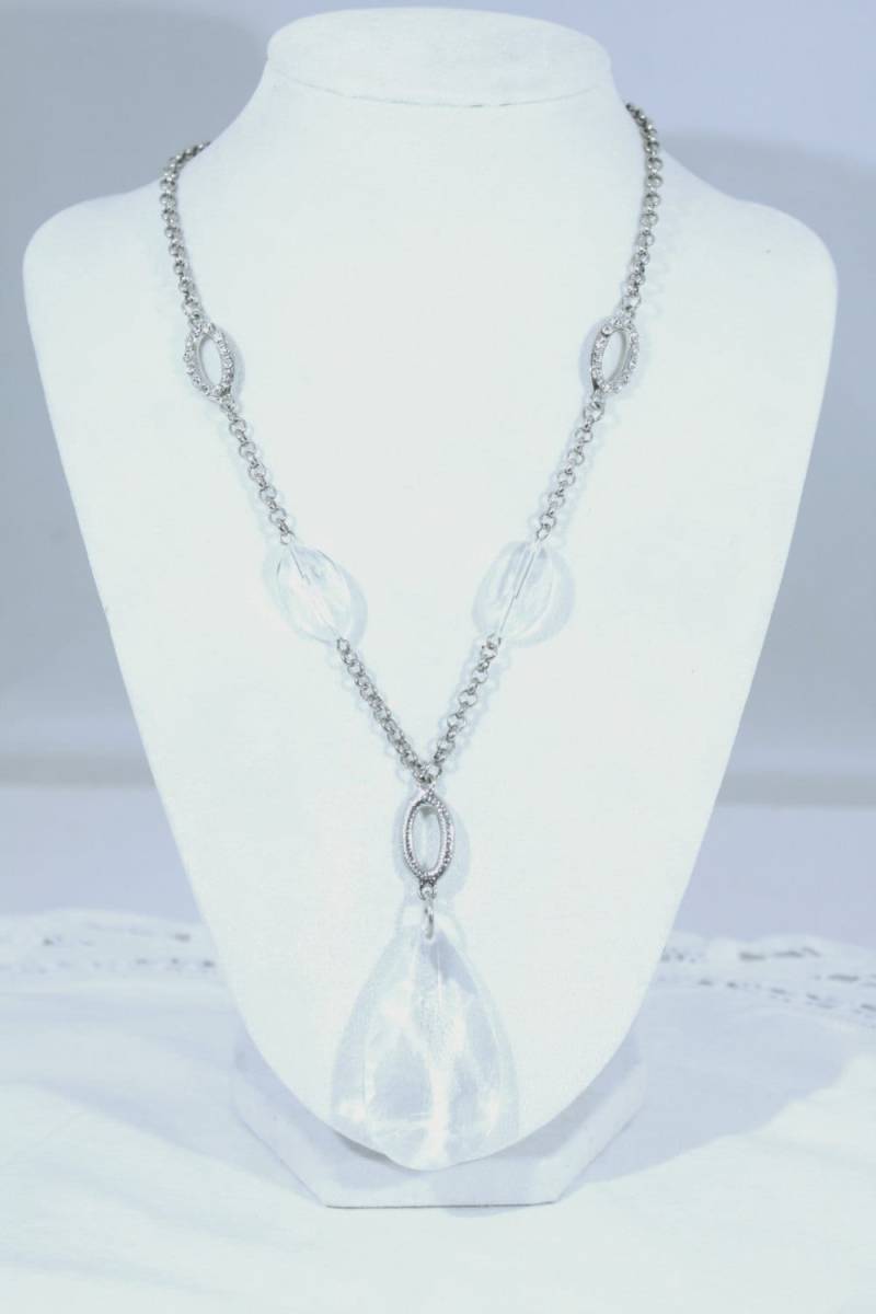 Ziemlich Silberfarbe Mit Kristallen Und Kunststoff-Perlen Mode Halskette von amyrigs