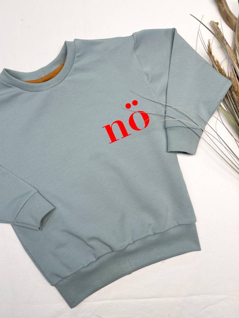Nö-Sweater Sweater Oversizesweater Statementsweater Pulli Pullover Statementpullover Mint Neon Orange von amyundela