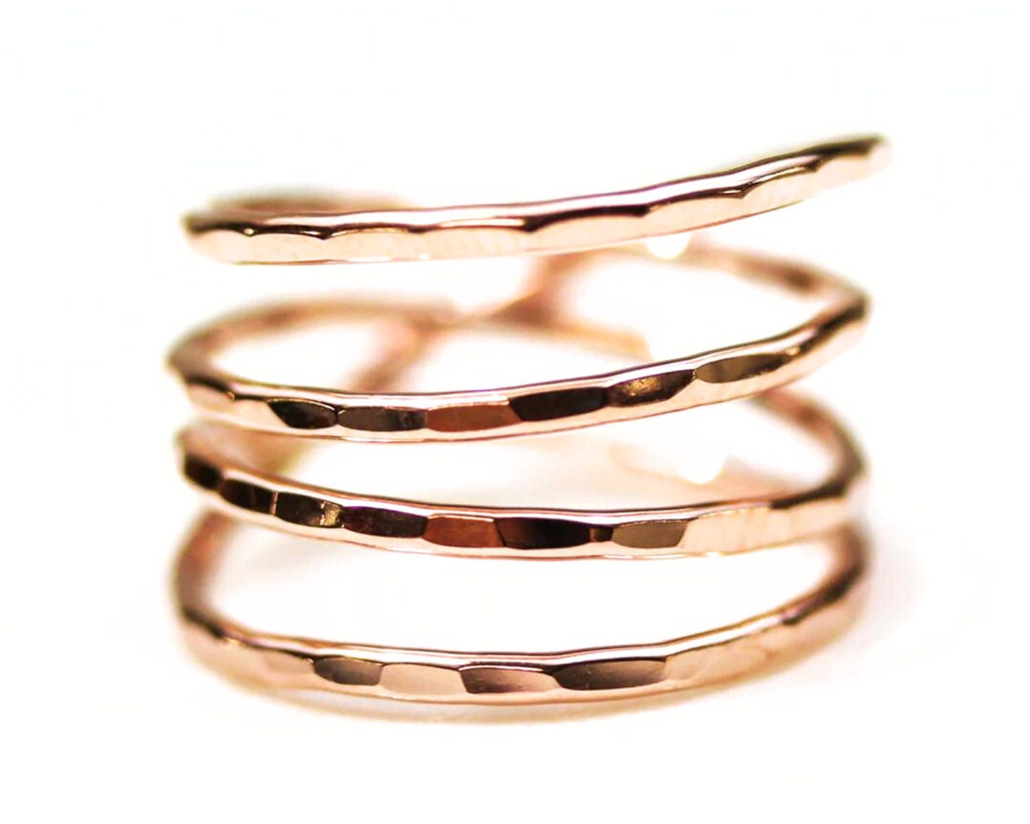 Gold Wickelring/Helix Ring Statement Moderner Schlichter Draht Gewickelt Ringband Gewickelter Silber von amywaltz