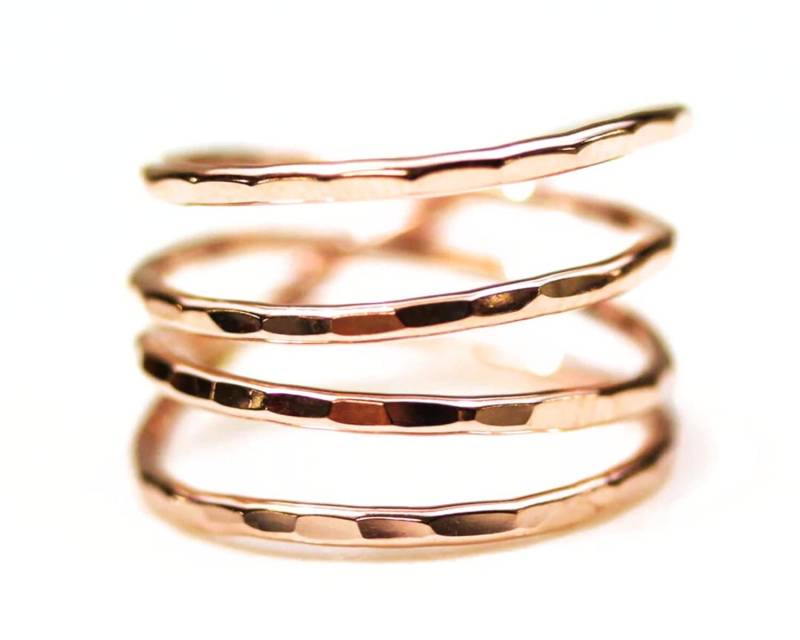 Gold Wickelring/Helix Ring Statement Moderner Schlichter Draht Gewickelt Ringband Gewickelter Silber von amywaltz