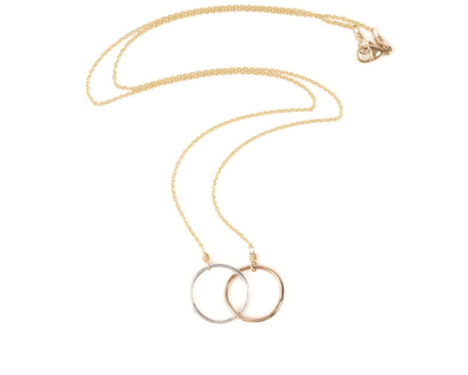 Harmony Duo/Kette Halskette Verkettete Kreise Eternity Verbundene Muttertag Zwei von amywaltz