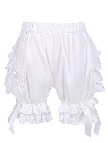Antaina Weiße Baumwolle Rüschen Victorian Lace Lolita Kürbis Shorts Hose Pumphose,M von an*tai*na*