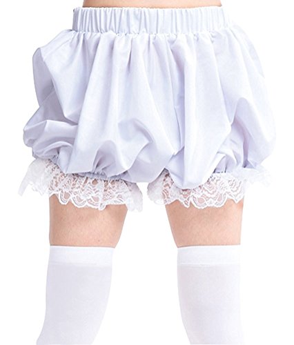 Antaina Weiße Spitze Viktorianischen Rüschen Baumwolle Lolita Kürbis Hosen Bloomers Shorts,XXL von an*tai*na*