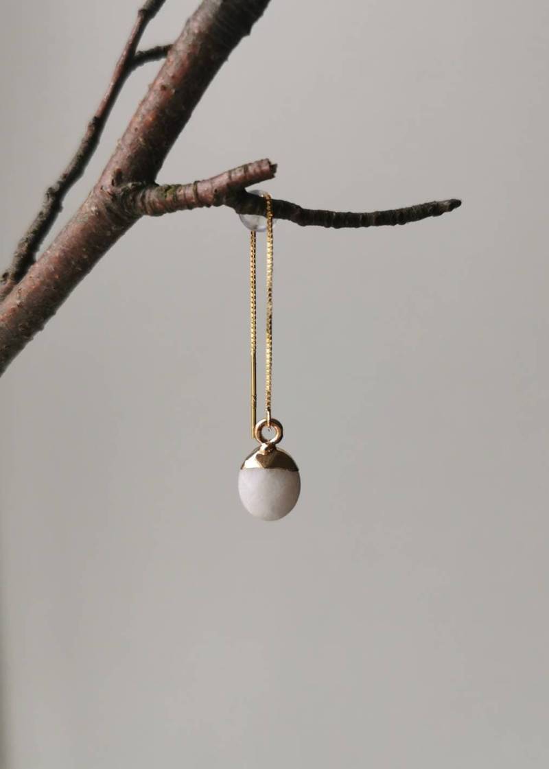 Filigrane Ohrringe Aus Vergoldetem Sterlingsilber Mit Jade von anandamalalove