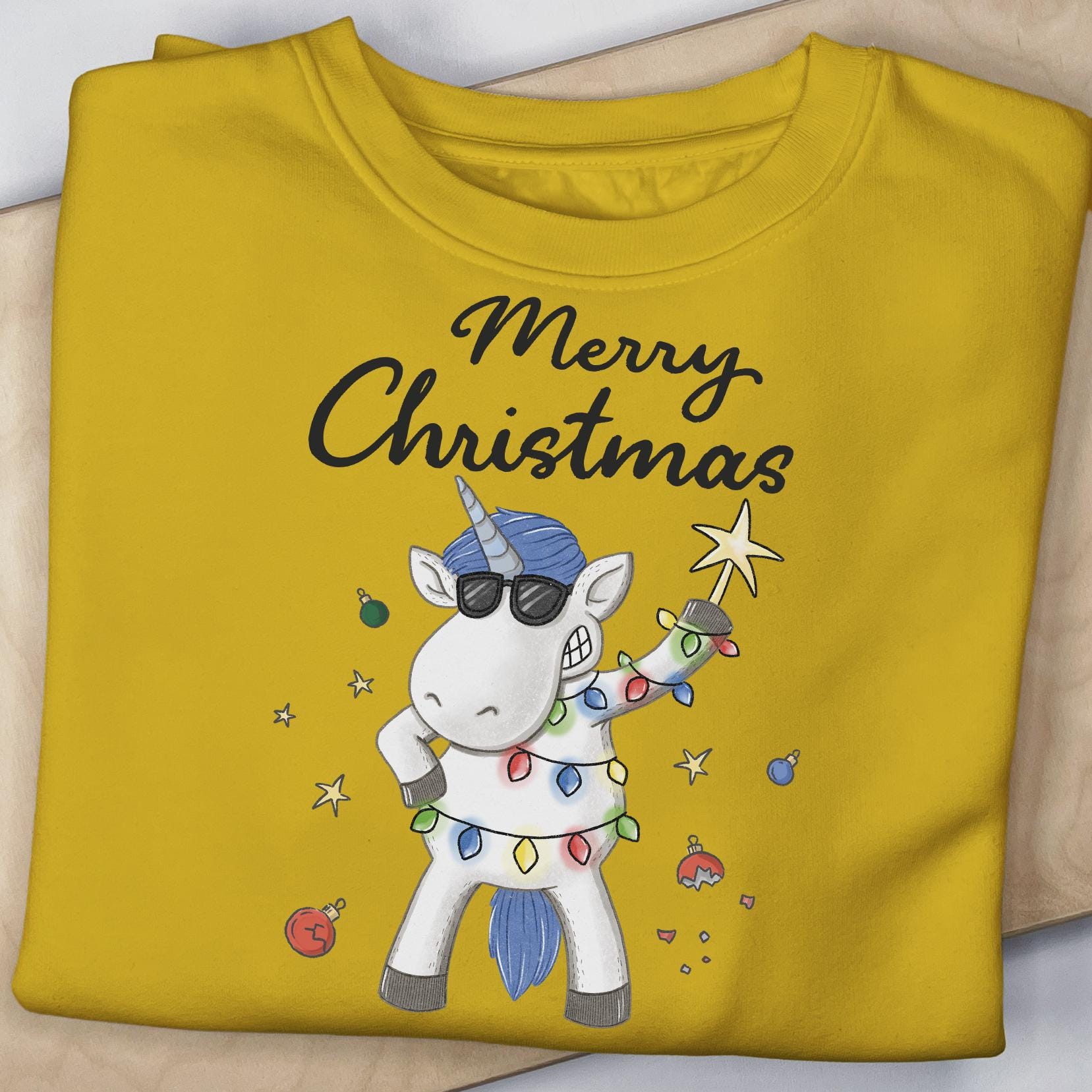 Bügelbild Merry Christmas Einhorn Junge | Unicorn Aufbügelmotiv Kinder & Erwachsene Geschenkidee Für Weihnachten Diy Textilveredelung von anatalVerlag