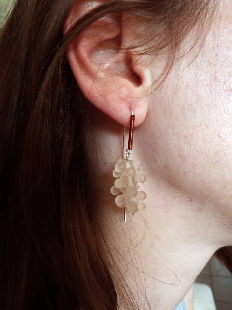 Pinke Pfirsich Glasohrringe Handgefertigte Glasperlen von anatglass