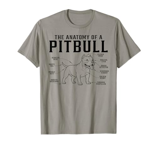 Pitbull Anatomie Lustig Pitbull für Männer Frauen T-Shirt von anatomy of a Pitbull