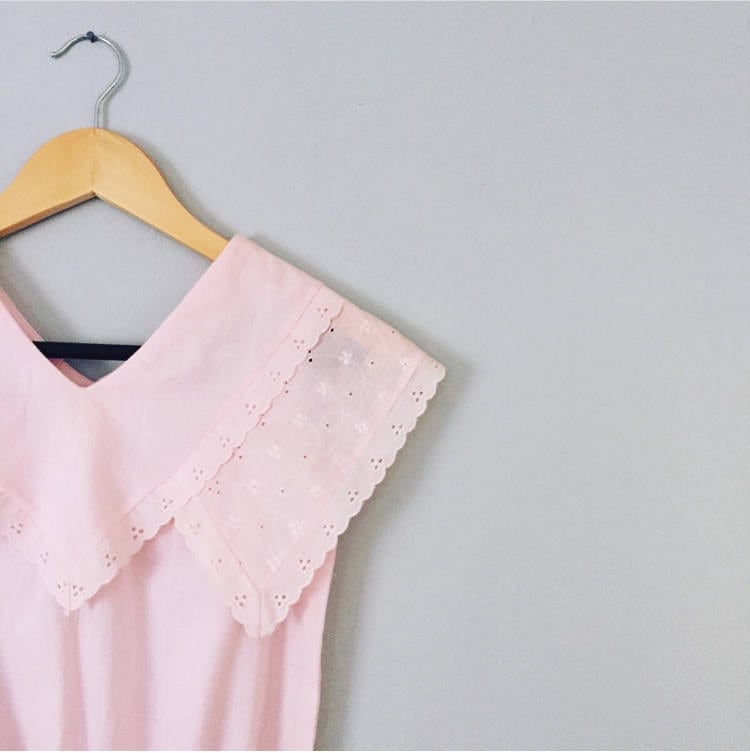 Vintage Pastell Rosa Top 90S Sommer Bluse Aus Baumwollspitze, Gr. 38 Vintage Pastell Rosa Top 90S Sommer Bluse Aus Baumwollspitze, Gr. 38 von anchorandrosevintage