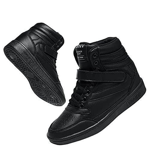 anck Sneaker Damen Keilabsatz Schuhe Sportschuhe Damen Hohe Mädchen Schuhe Weiss Weiße Schwarz Grün Turnschuhe Damen（35,Schwarz） von anck