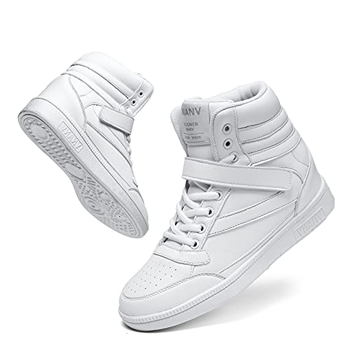 anck Sneaker Damen Keilabsatz Schuhe Sportschuhe Damen Hohe Mädchen Schuhe Weiss Weiße Schwarz Grün Turnschuhe Damen（36,Weiß） von anck